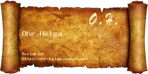 Ohr Helga névjegykártya
